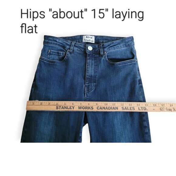 Retro Indigo Slim Fit Designer Jeans Size 26 by Acne Studios - Picture 9 of 11